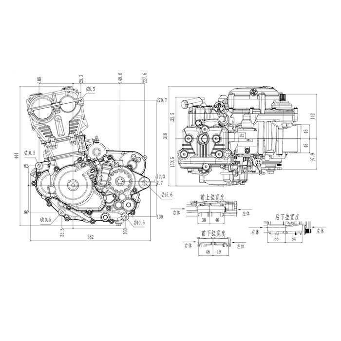ZONGSHEN NC300S ZS182MN Twin Cam Engine