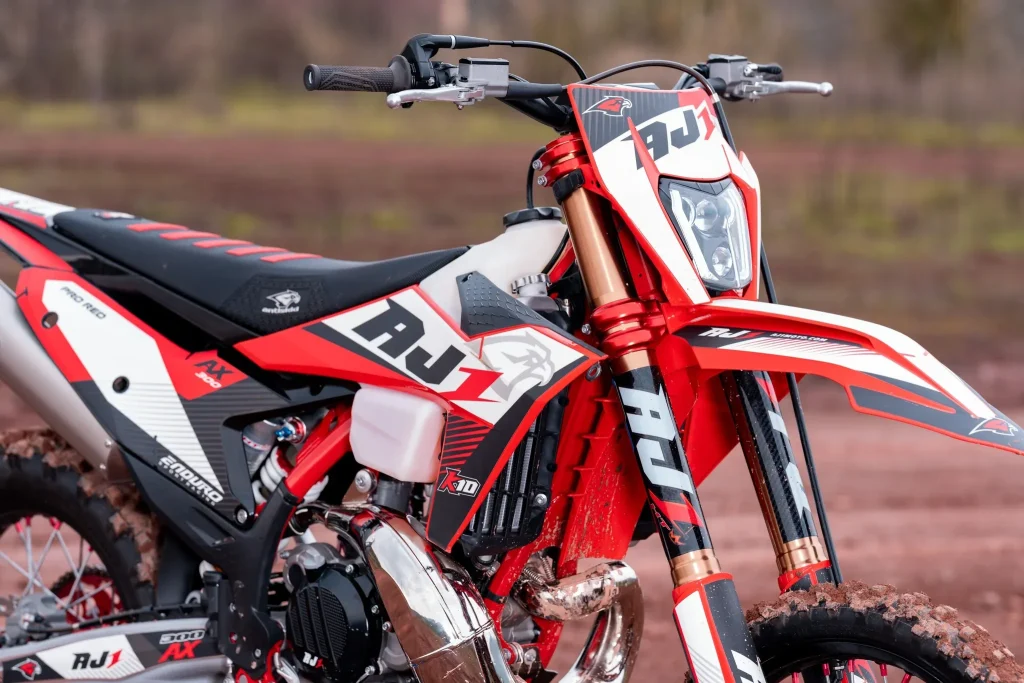 AJ1 dirt bike side view in production